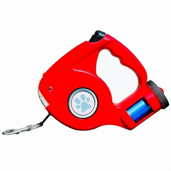 Pet Leash 4.5M Multifunctional LED Flashlight Extendable Retractable Dog Lead Animal Outdoor Walking Supplies Red