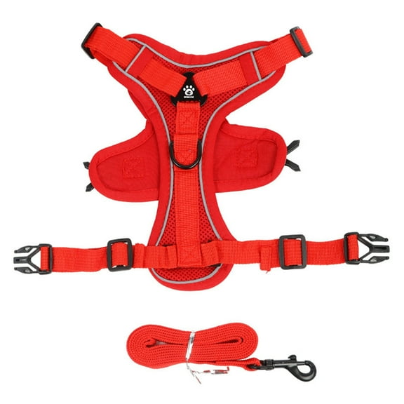 Pet Leash Dogs Cats Adjustable Mesh Harness Vest Reflective Strips Indoor Outdoor Walking Training Control