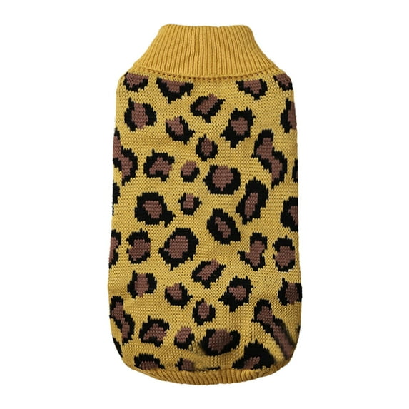 Pet Leopard Sweater Clothes Warm Soft Knitted Clothes Small Dog Autumn Winter Pet Clothe Outwear