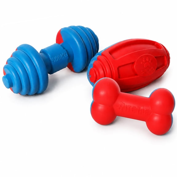 Pet Life 3-Piece Durable Water Floating and TPR Fetch Bundle Dog Toy Set