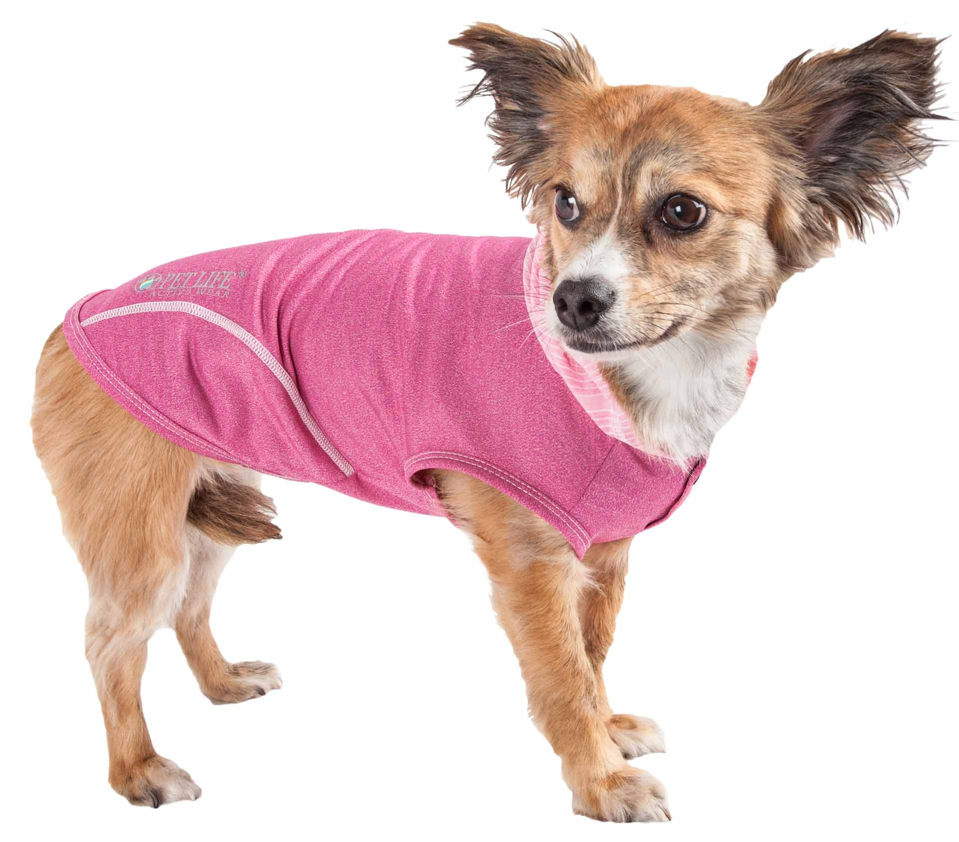 Pet Life ® Active 'Pull-Rover' 4-Way Stretch Sleeveless Fitness Yoga Dog T-Shirt Hoodie