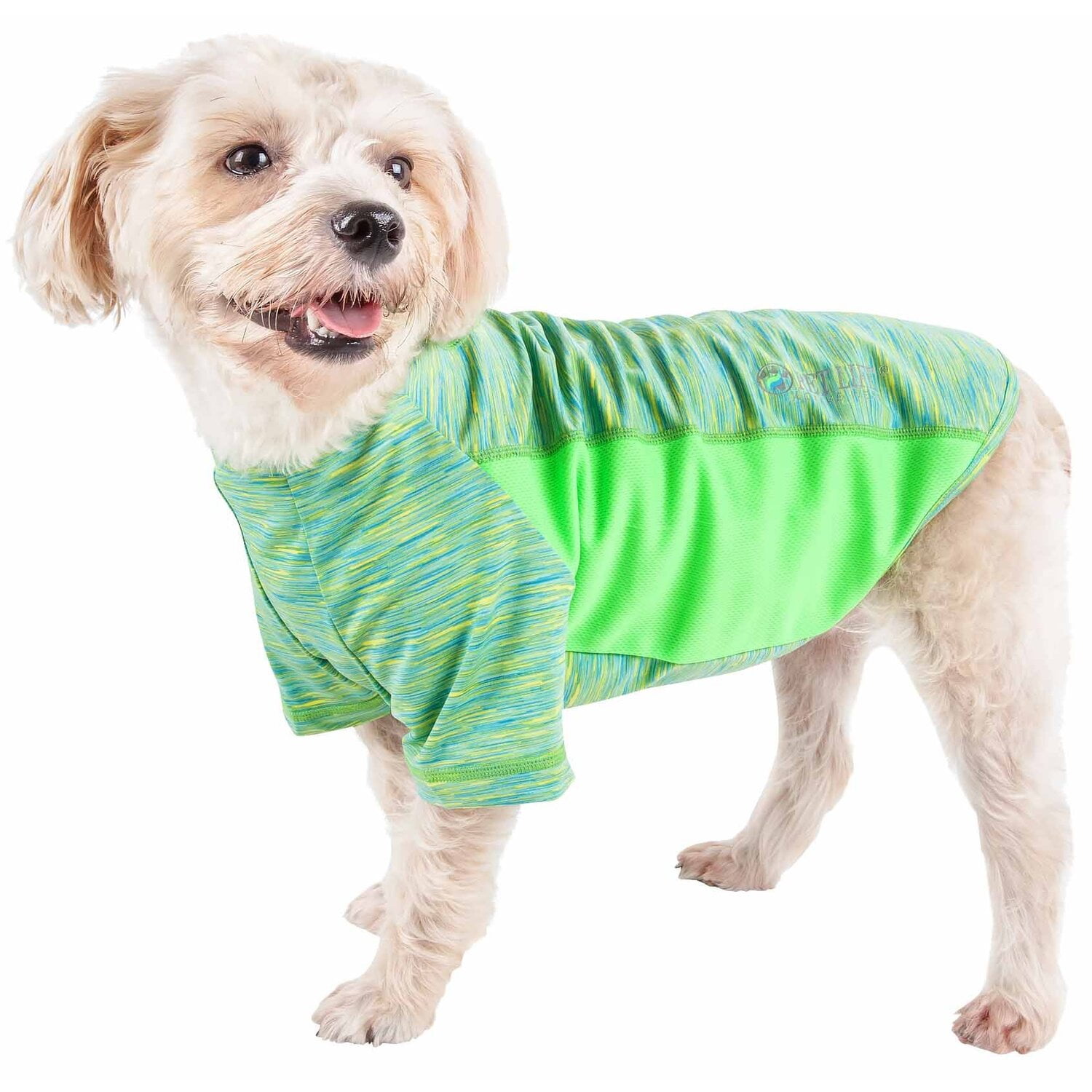 Pet Life ® Active 'Warf Speed' Heathered Ultra-Stretch Sporty Performance Dog T-Shirt
