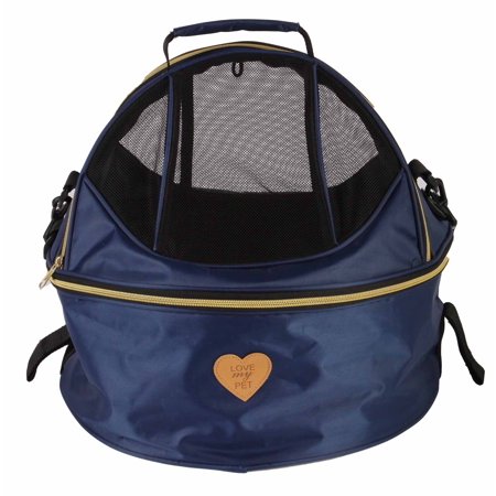 Pet Life ® 'Air-Venture' Dual-Zip Airline Approved Panoramic Circular Travel Pet Dog Carrier
