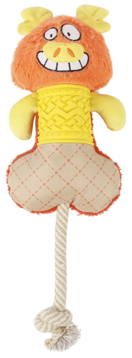 Plush Rope Pet Life ® 'All-in-Fun' Nylon and Rope Squeaking Rubber Rope and Plush ...