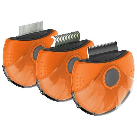 Pet Life ® 'Axler' Triple Rotating Rake Deshedder and Dematting Grooming Pet Comb