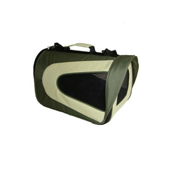 Pet Life B7GNLG Green Folding Zippered Sporty Mesh Carrier -LG