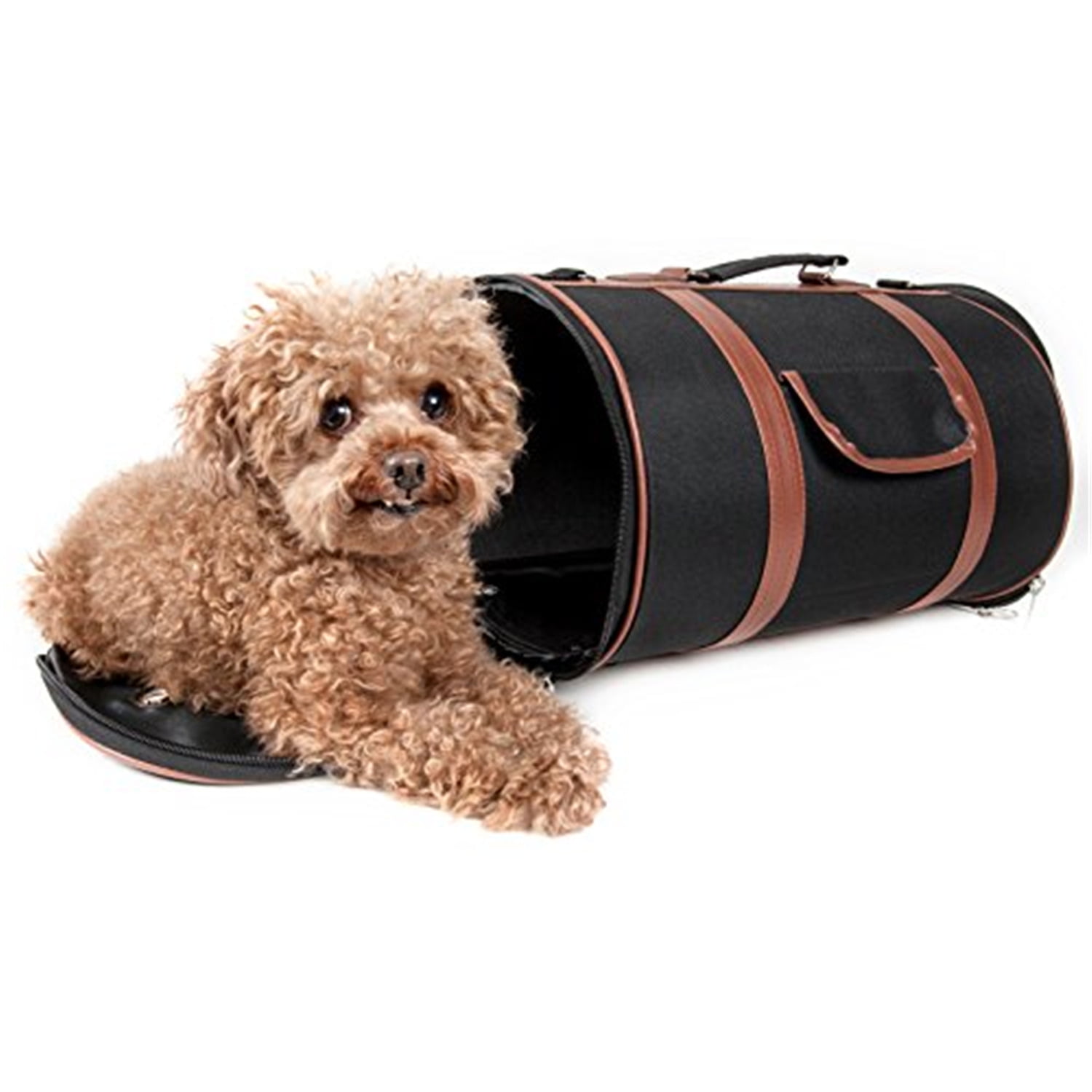 Medium Black and Brown Nylon Airline Approved Pet Carrier