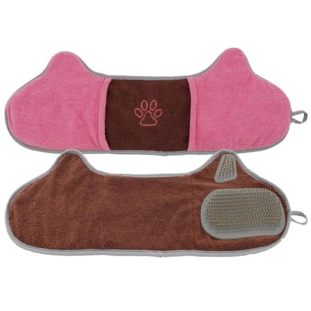 Pet Life ® 'Bryer' 2-in-1 Hand-Inserted Microfiber Pet Grooming Towel and Brush