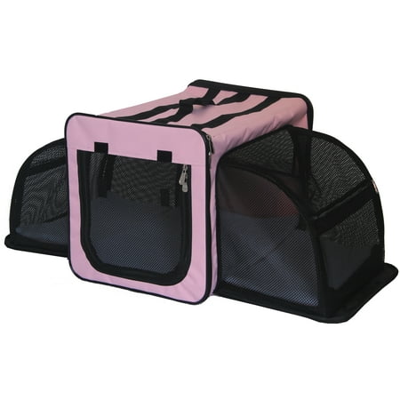 Pet Life ® 'Capacious' Dual-Sided Expandable Spacious Wire Folding Collapsible Lightweight Pet Dog Crate Carrier House