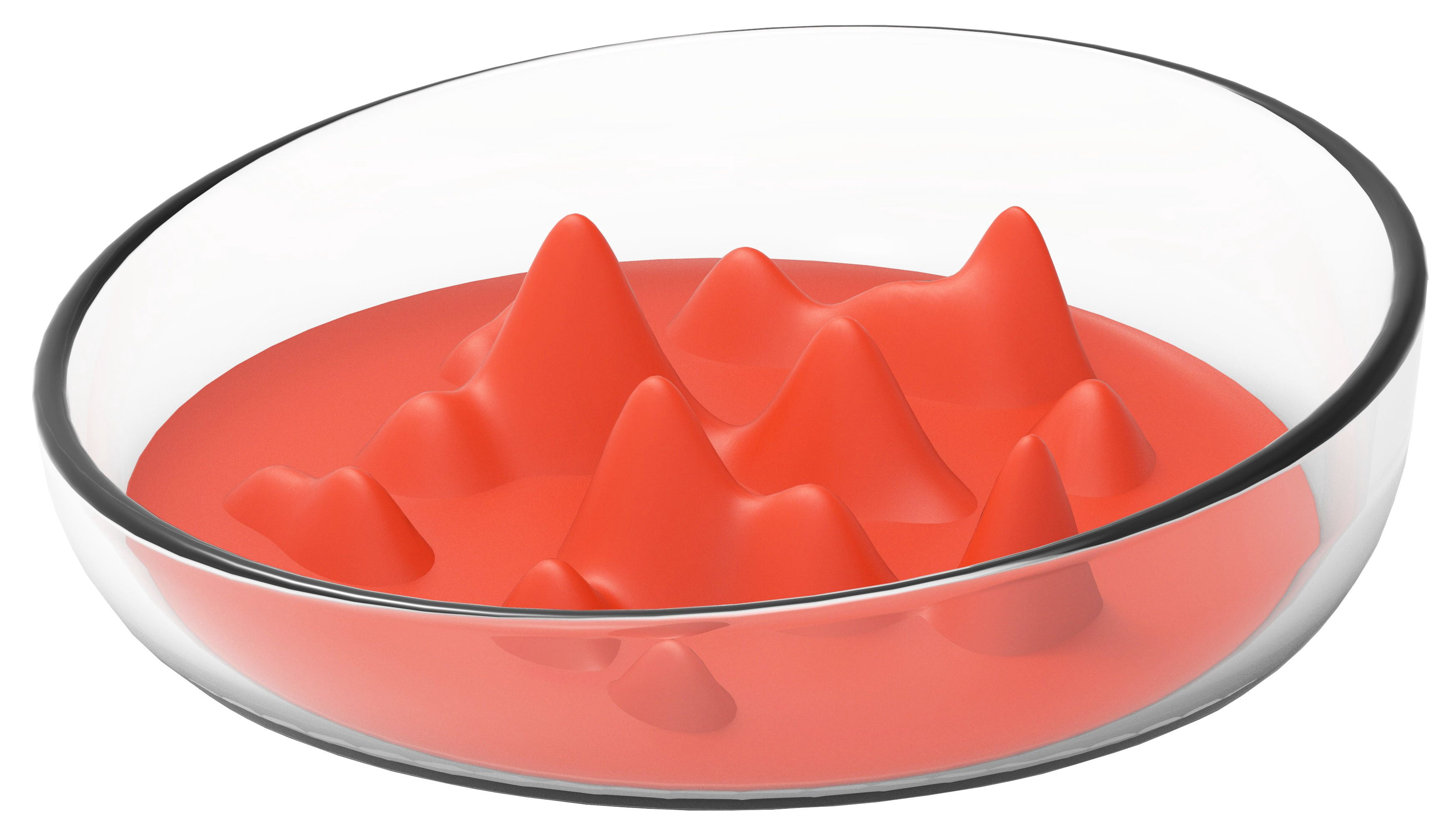 Pet Life 'Cirlicue' Mountain Shaped Modern Slow Feeding Pet Bowl - One Size / Orange