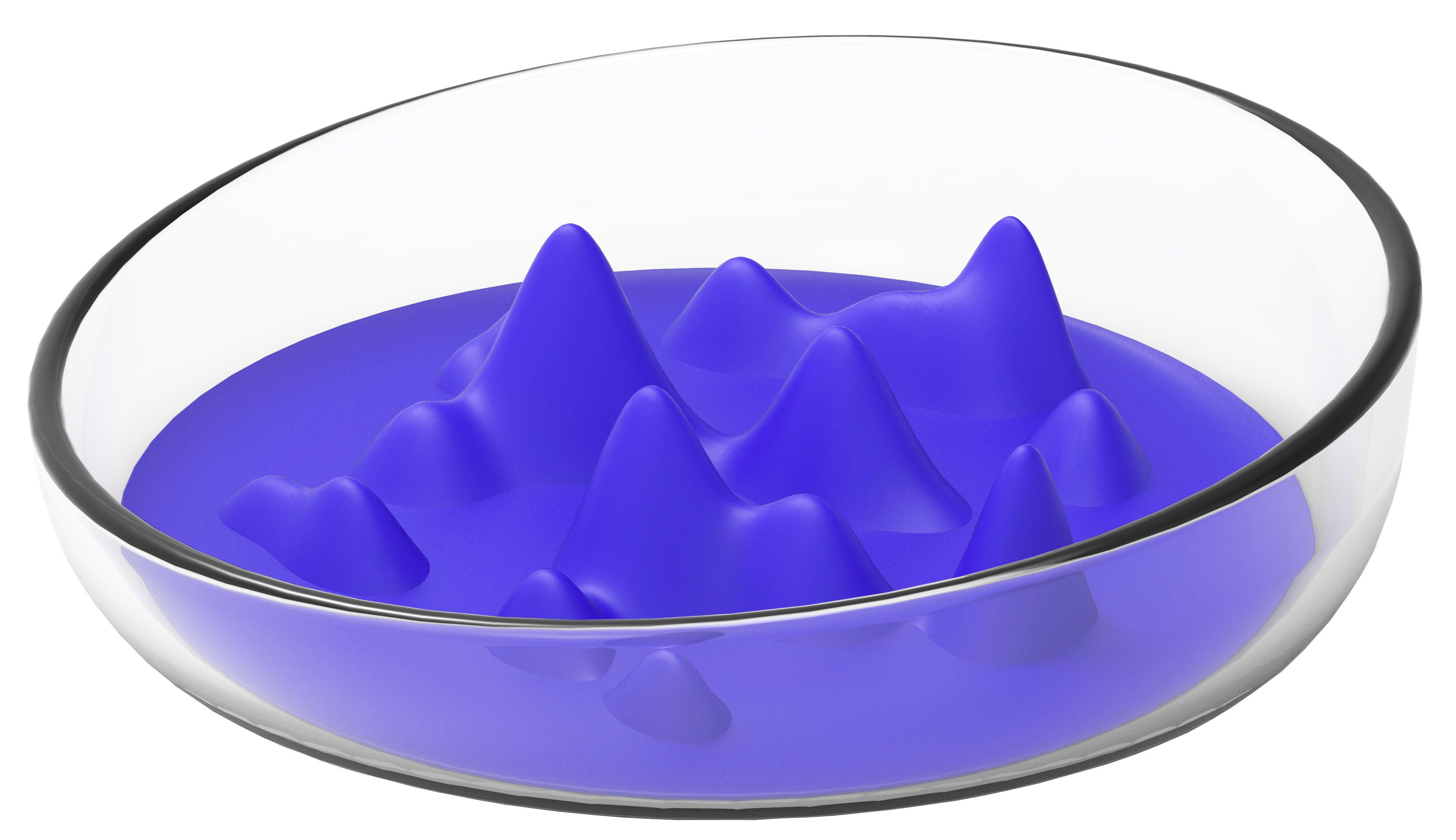 Pet Life 'Cirlicue' Mountain Shaped Modern Slow Feeding Pet Bowl - One Size / Blue