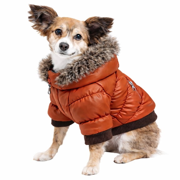Pet Life ® Classic Metallic Fashion 3M Insulated Dog Coat Parka w/ Removable Hood
