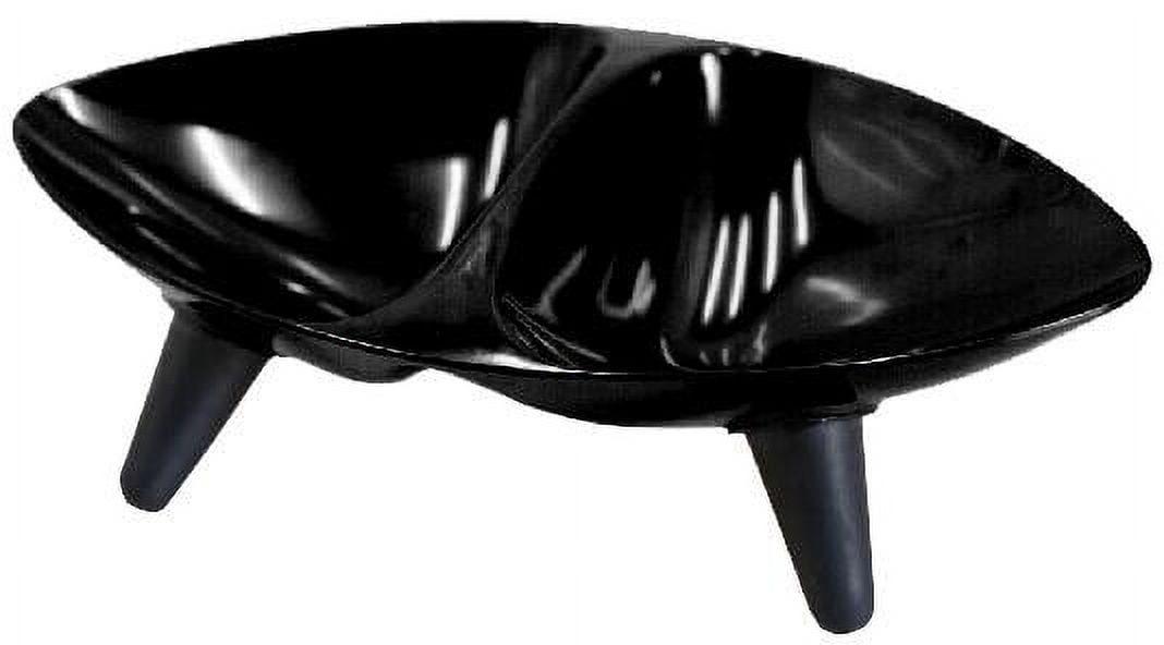 Black Melamine Double Food and Water Pet Bowl