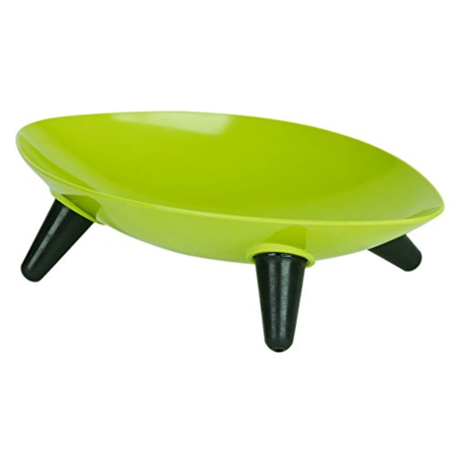 Green Elevated Melamine Pet Bowl with Anti-Skid Grips