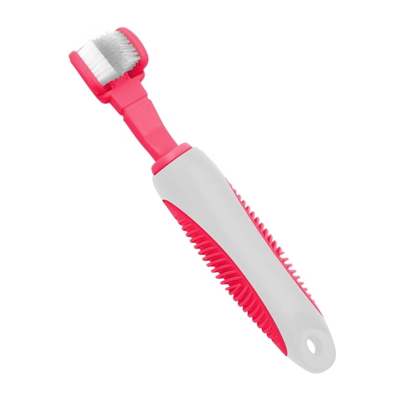 Pet Life TB1PK Denta-Clean Dual-Sided Action Bristle Pet Tooth Brush, Pink - One Size