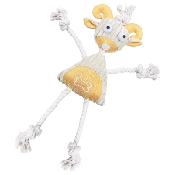Pet Life 'Doll Mannequin' Natural Jute and Rope Squeak Dog Toy