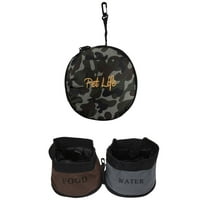 Pet Life ® 'Dual Folding' Food and Water Collapsible Pet Travel Cat and Dog Bowl