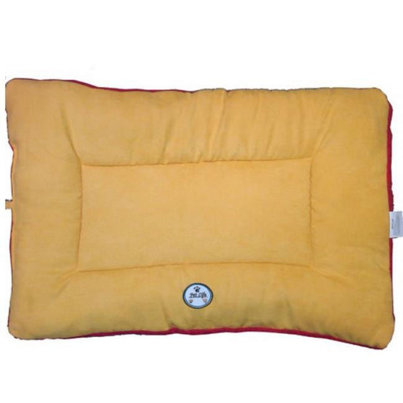 Large Orange and Red Reversible Fleece and Polyester Pet Bed