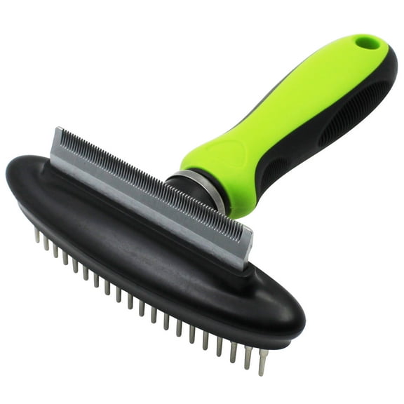 Pet Life ® Flex Series 2-in-1 Dual-Sided Grooming Undercoat Pet Rake and Deshedder