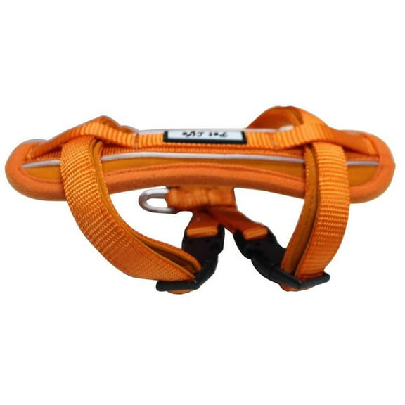 Pet Life HA2ORSM Mountaineer Chest Compression Adjustable Reflective Easy Pull Dog Harness- Orange - Small