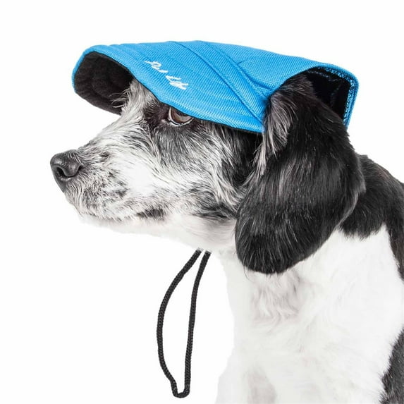 Pet Life HT6BLMD Cap-Tivating UV Protectant Adjustable Fashion Dog Hat - Blue, Medium