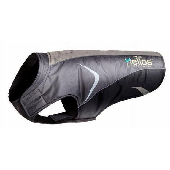 Pet Life Helios Altitude-Mountaineer Wrap-Hook Eye Adhesive Protective Waterproof Dog Coat Black - Extra Small