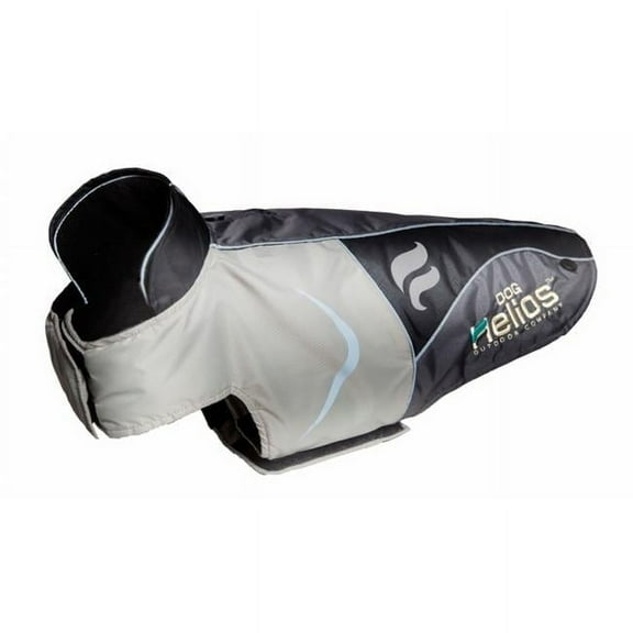 Pet Life Helios Lotus-Rusher Waterproof 2-in-1 Convertible Dog Jacket with Blackshark technology- Gray - Large