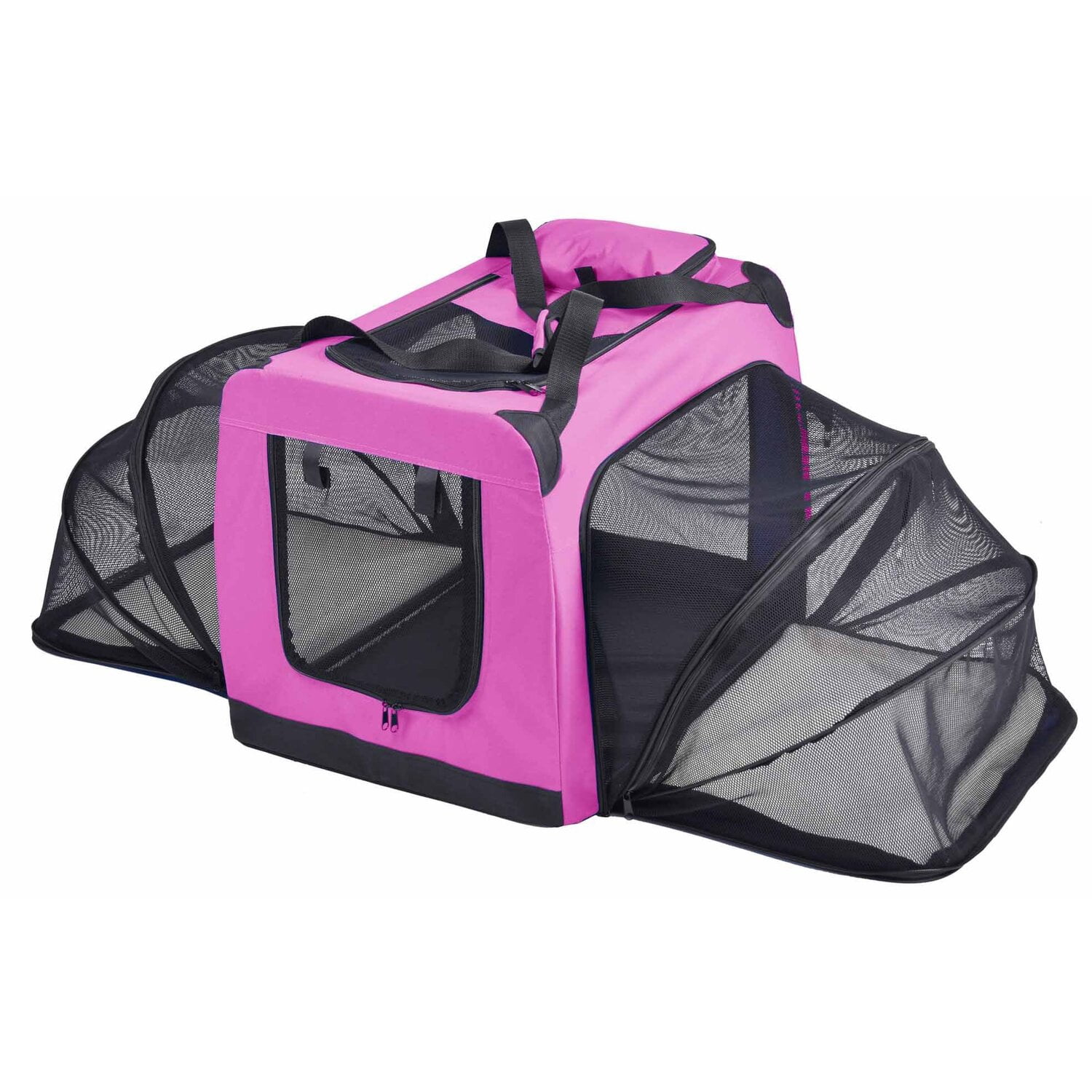 Pet Life ® 'Hounda Accordion' Metal Framed Soft-Folding Collapsible Dual-Sided Expandable Pet Dog Crate