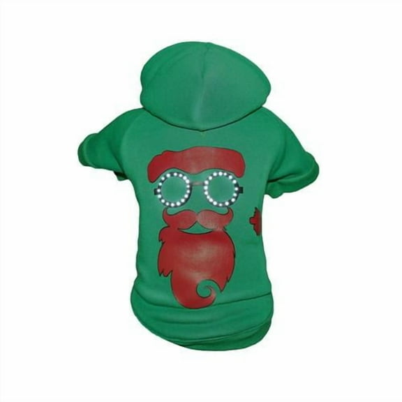 Pet Life ® LED Lighting 'Cool Santa Shades' Hooded Dog Costume Sweater w/ Included Batteries