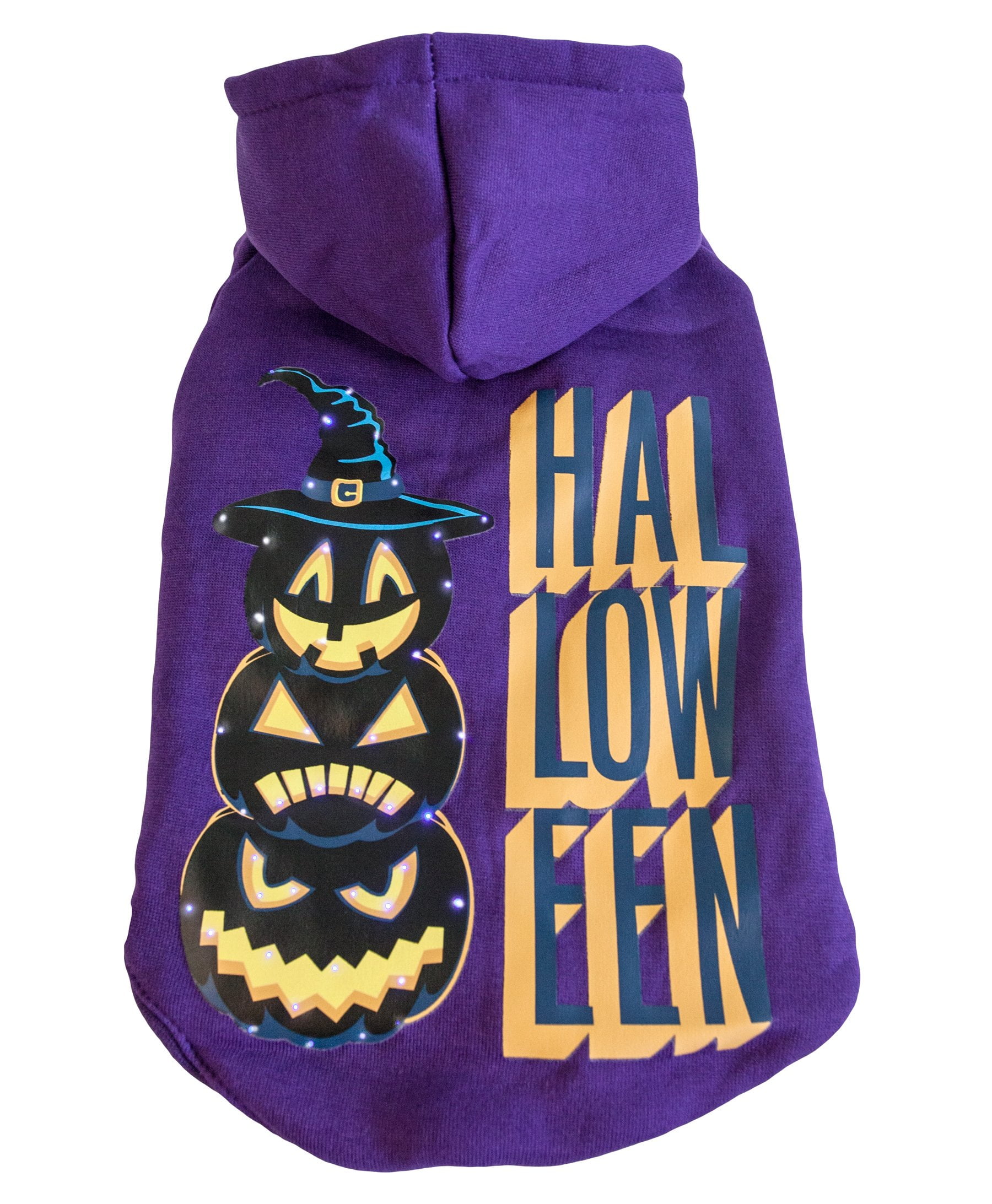 Pet Life LED Lighting Halloween Happy Snowman Hooded Dog Costume Sweater w/ Included Batteries
