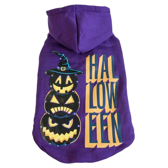 Pet Life ® LED Lighting Halloween Happy Snowman Hooded Dog Costume Sweater w/ Included Batteries