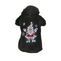Pet Life ® LED Lighting 'Juggling Santa' Hooded Dog Costume Sweater w/ Included Batteries