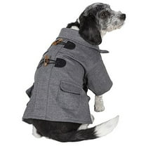 Pet Life LLC 25GYSM Military Static Rivited Fashion Collared Wool Pet Coat