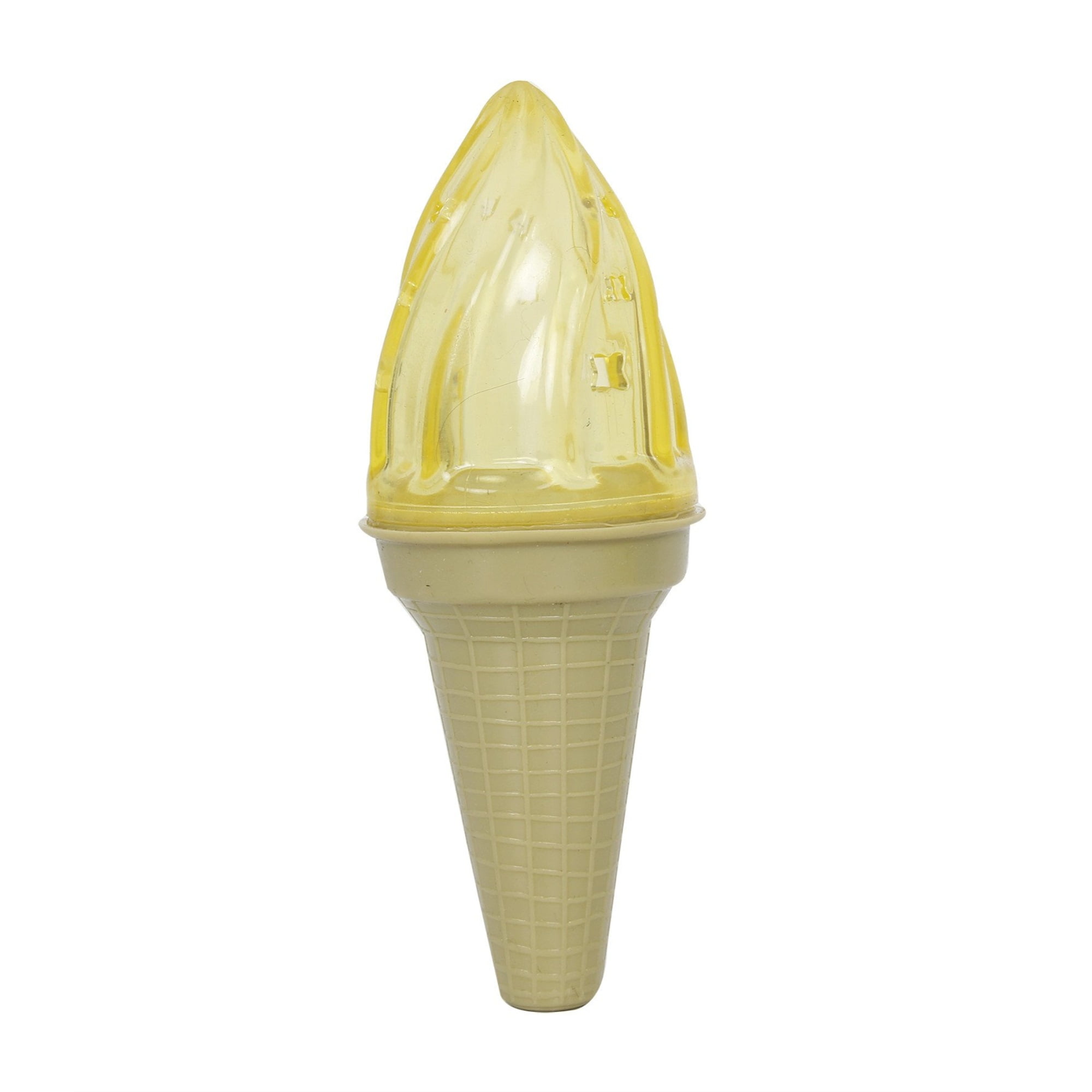 Yellow Freezable Chewable Floating Ice Cream Cone Dog Toy