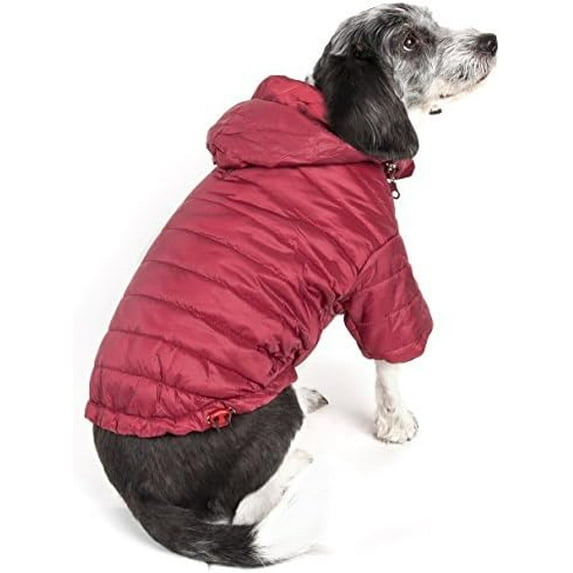 Pet Life ® Lightweight Adjustable and Collapsible 'Sporty Avalanche' Dog Coat w/ Pop-out Zippered Hood
