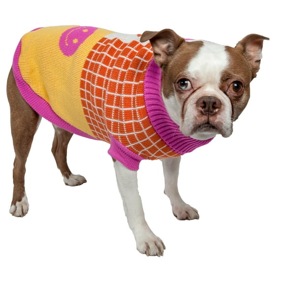 Pet Life ® 'Lovable-Bark' Heavy Knitted Ribbed Fashion Designer Dog Sweater