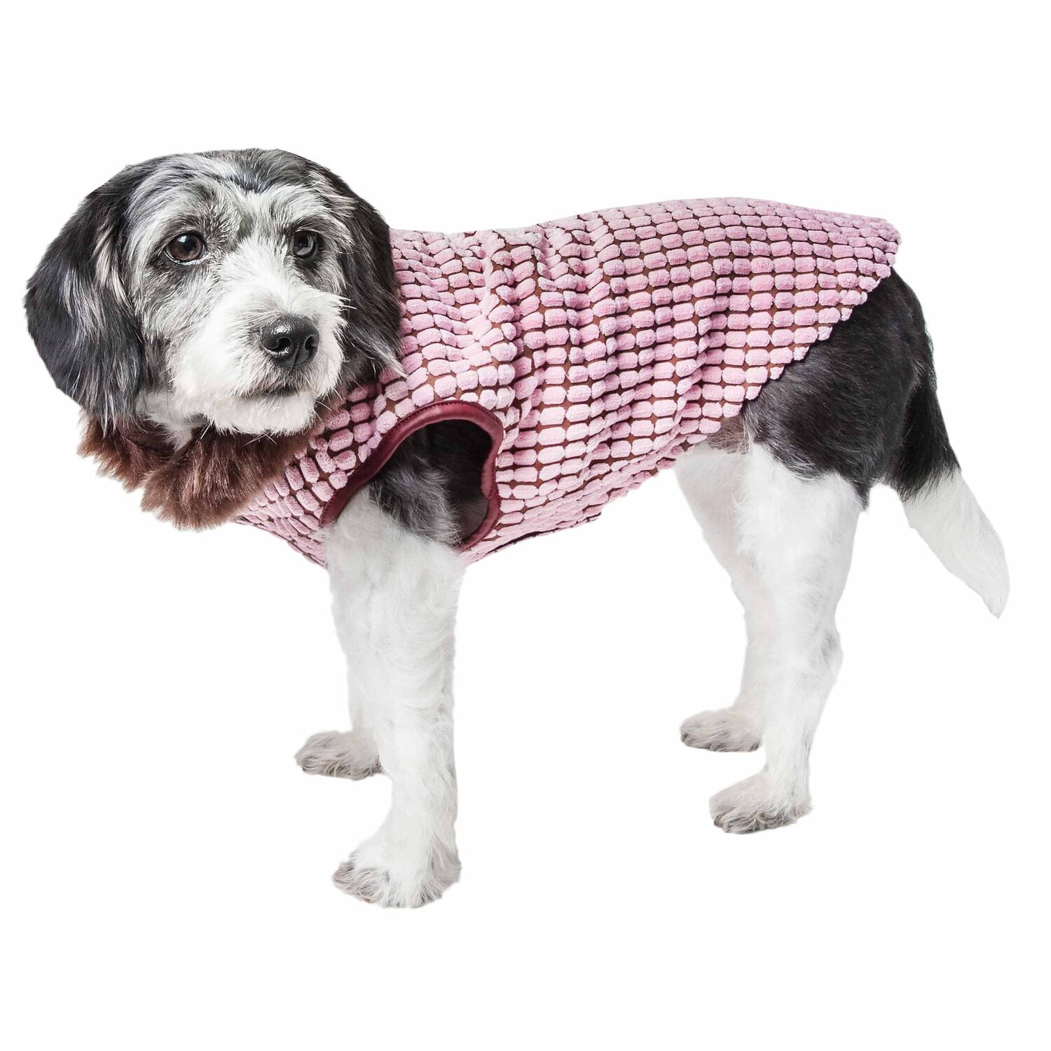 Pet Life ® Luxe 'Beautifur' Box-Stitched Elegant Designer Mink Fur Dog Coat