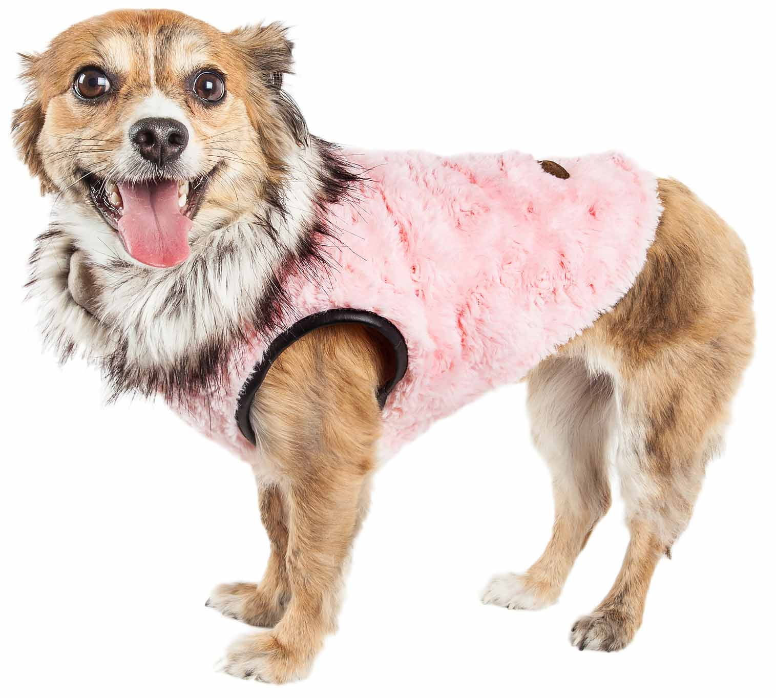 Pet Life ® Luxe 'Pinkachew' Charming Fashion Mink Fur Dog Coat