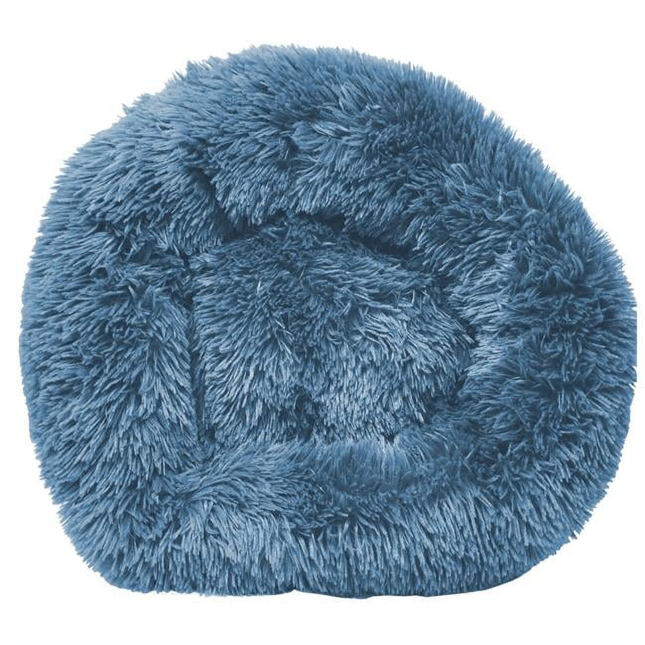 Large Blue Plush High-Grade Rounded Pet Bed