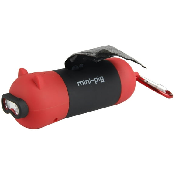 Pet Life WB3RD Oink LED Flashlight & Waste Bag Dispenser, Red - One Size