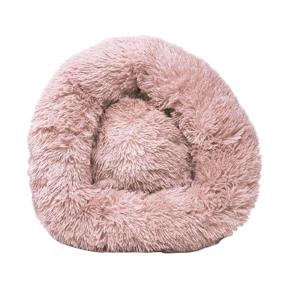 Pet Life PB111PKLG Nestler High-Grade Plush & Soft Rounded Dog Bed, Pink - Large