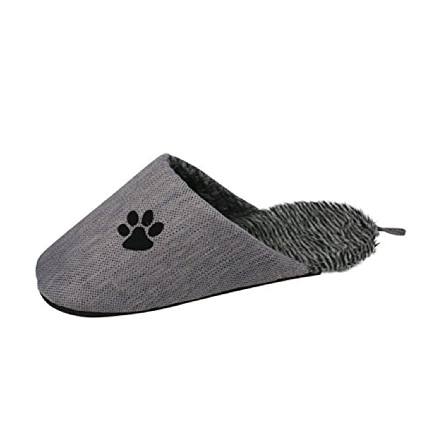 Pet Life PB12GYLG Slip-On Fashionable Slipper Dog Bed- Gray - Large