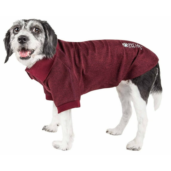 Pet Life ® Active 'Fur-Flex' Stretch and Quick-Dry Anti-Odor Fitness Yoga Dog Polo T-Shirt