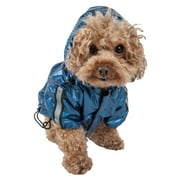 Pet Life ® 'Reflecta-Sport' Multi-Adjustable Reflective Weather-Proof Dog Raincoat w/ Removable Hood
