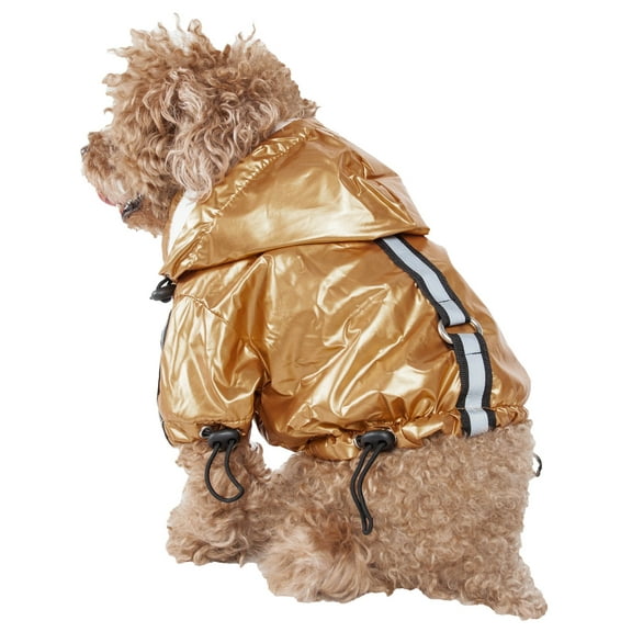Pet Life ® 'Reflecta-Sport' Multi-Adjustable Reflective Weather-Proof Dog Raincoat w/ Removable Hood