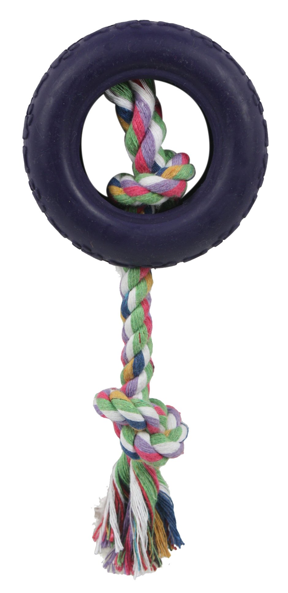 Pet Life ® Rubberized Chew Jute Rope and Tire Pet Dog Toy