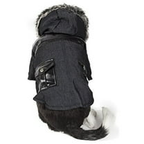 Pet Life ® 'Ruff-Choppered' Denim Fashioned Wool Dog Coat Jacket
