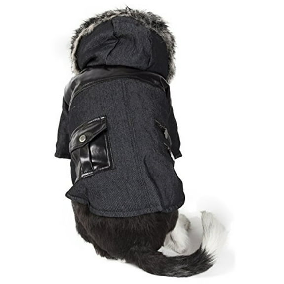 Pet Life ® 'Ruff-Choppered' Denim Fashioned Wool Dog Coat Jacket