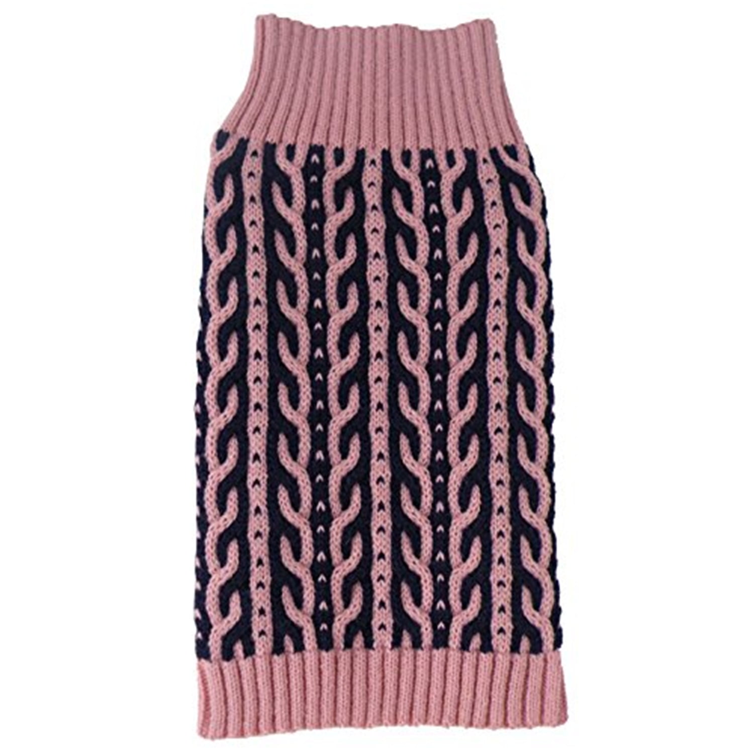 Pet Life ® 'Harmonious' Dual Color Weaved Heavy Cable Knitted Fashion Designer Dog Sweater