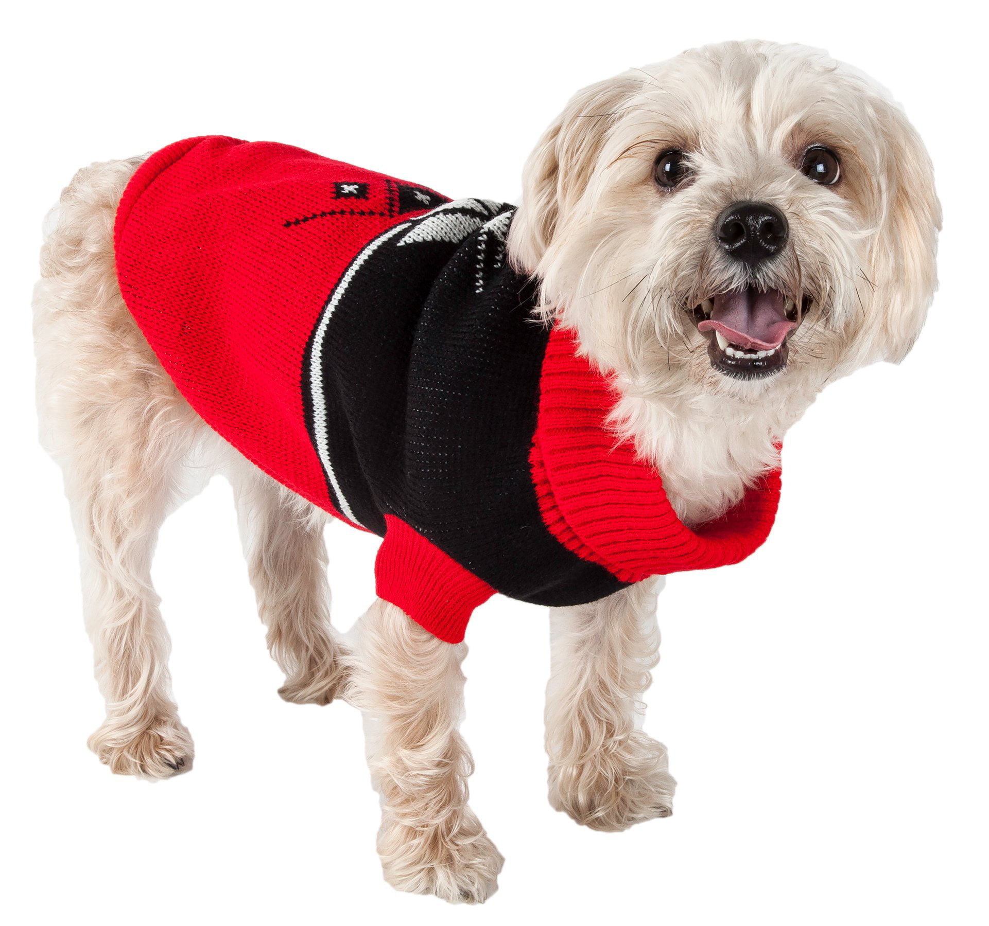 Pet Life Snow Flake Cable-Knit Ribbed Fashion Turtle Neck Dog Sweater